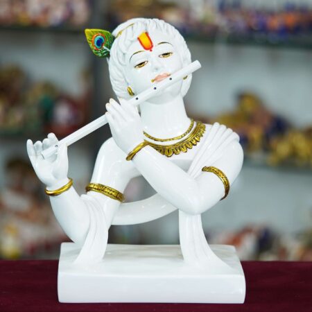 Marble  Handmade Flute Krishna  For Home Décor  Handcrafted Showpiece For Table Décor Temple Décor